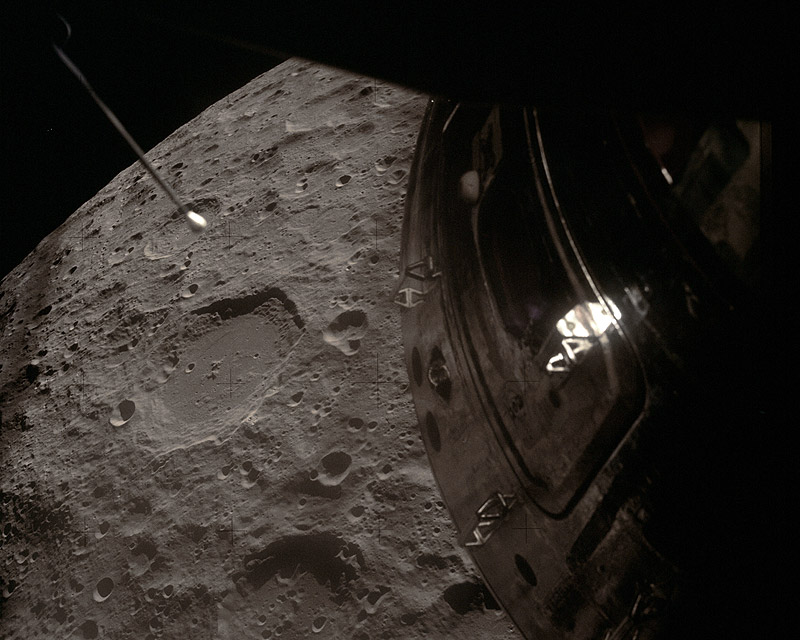 Apollo 13 photo of Damaged Spacecraft