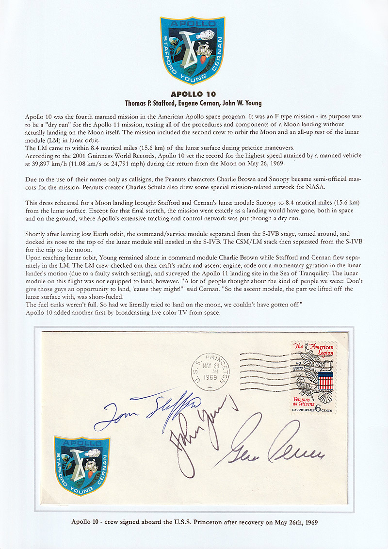 Apollo 10 Signed Cover