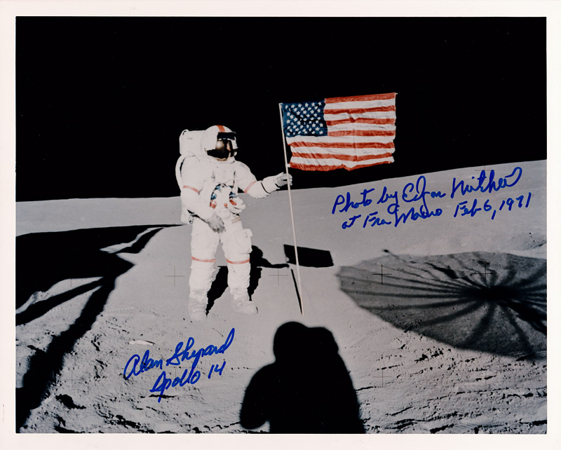 Alan Shepard and Edgar Mitchell  Autographs Signed Photos