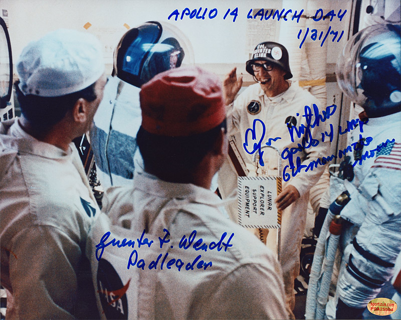 Guenter Wendt and Edgar Mitchell  Autographs Signed Photos